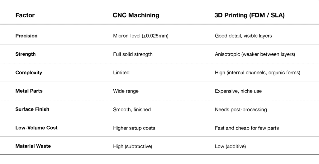 zone3Dplus CNC vs. 3D Printing